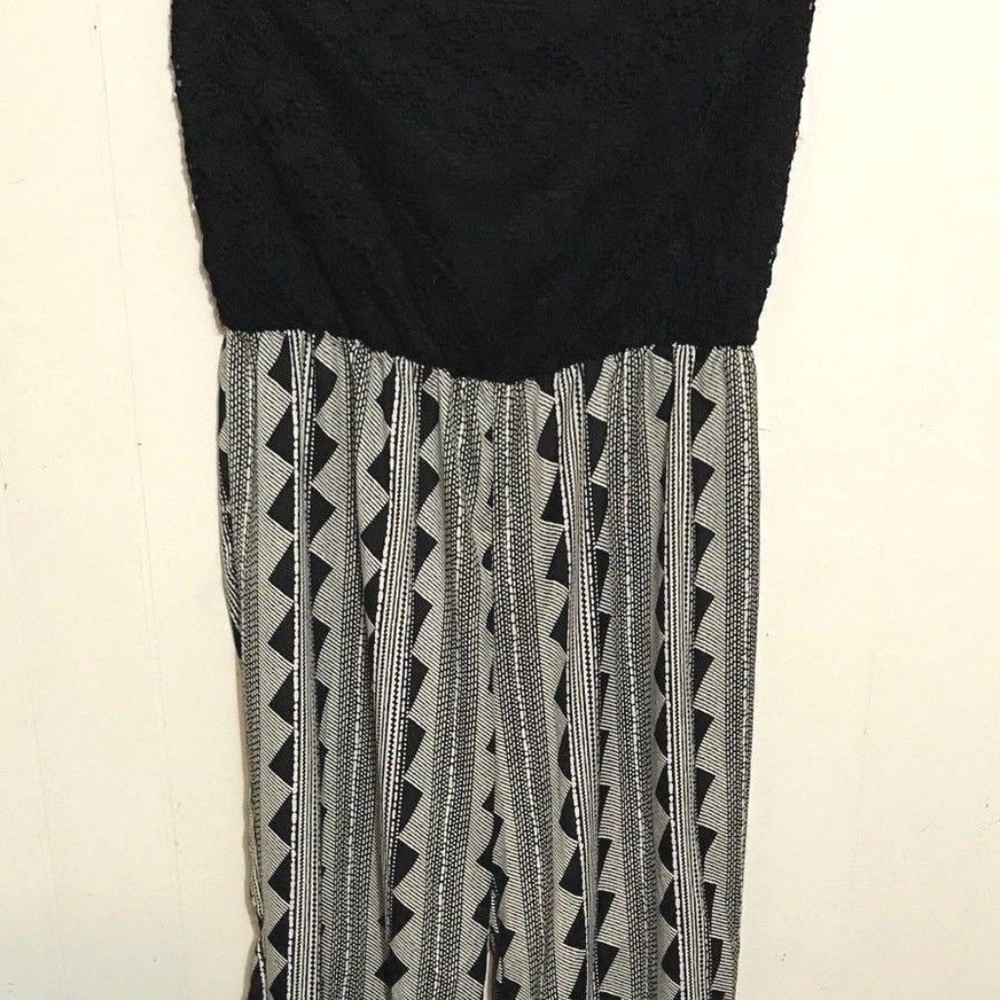 Deb Black/White Strapless Jumper Jumpsuit Sz 2XL